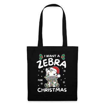 I want a zebra for Christmas cute zebras - Tote Bag - black - Front