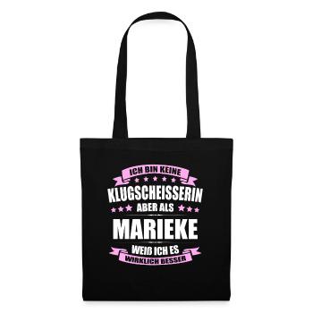 Name Marieke Vorname Klugscheisserin Namenstag - Stoffbeutel - Schwarz - Vorne