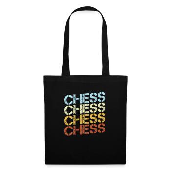 Échecs Rétro - Sac en tissu - noir - Devant