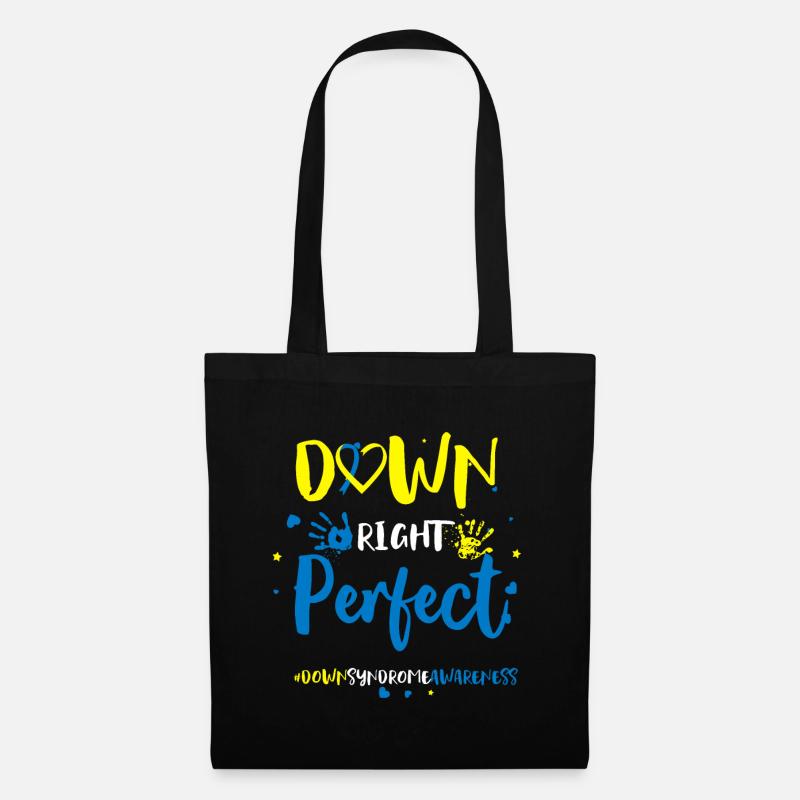 Down Right Perfect - Bewusstsein für das Down-Syndrom - Stoffbeutel - Schwarz