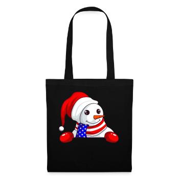 Snowman Christmas Hat USA Flag Christmas - Sac en tissu - noir - Devant