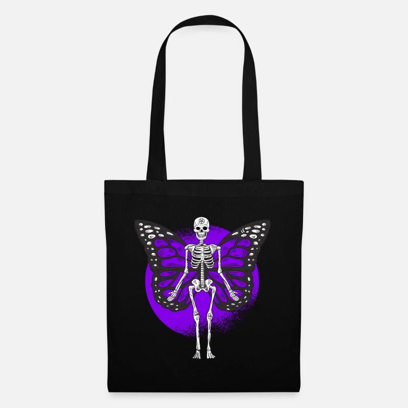 Skelett Schmetterling Gothic Fairycore Cottagecore - Stoffbeutel - Schwarz
