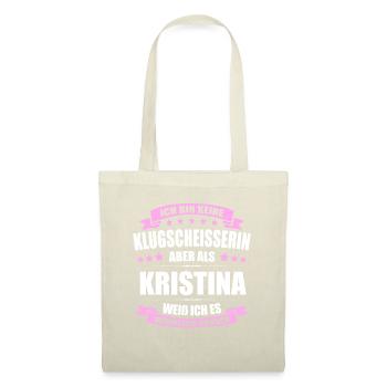 Name Kristina Vorname Klugscheisserin Namenstag - Stoffbeutel - Natur - Vorne