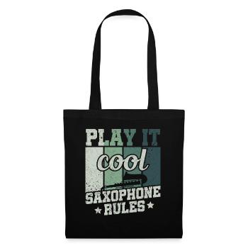 Play it Cool Règles du saxophone - Musiciens de jazz - Sac en tissu - noir - Devant