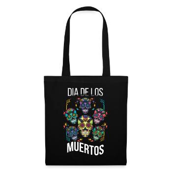 Bones Mexican Floral Muertos Day Of Dead Halloween - Tote Bag - black - Front