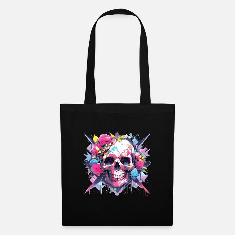 Skull Skull Skull Skeleton Bone - Tote Bag - black