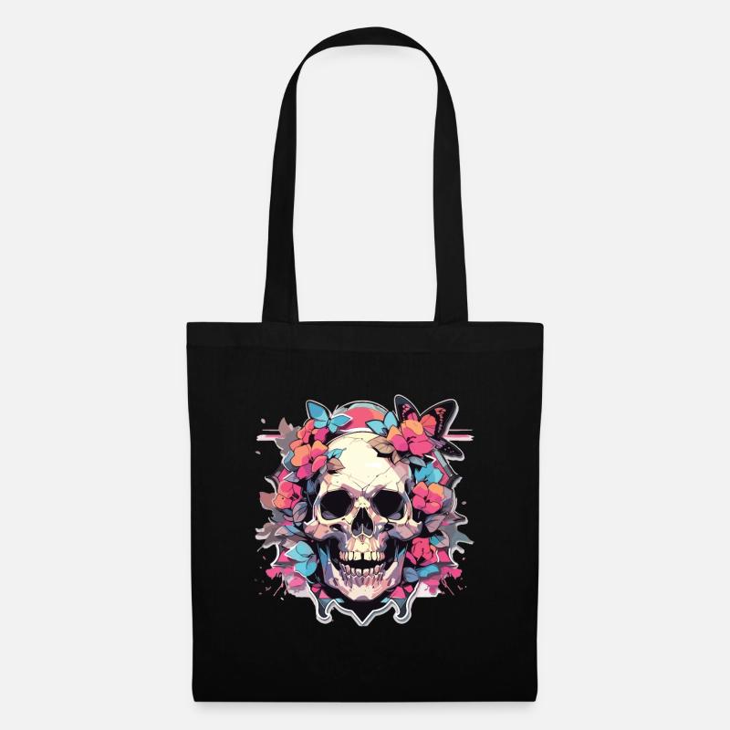 Skull Skull Skull Skeleton Bone - Tote Bag - black