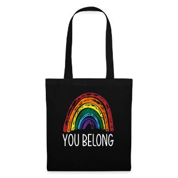 LGBTQ Regenbogen Stolz - Stoffbeutel - Schwarz - Vorne