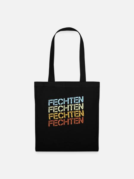 Fechten Retro - Stoffbeutel - Schwarz