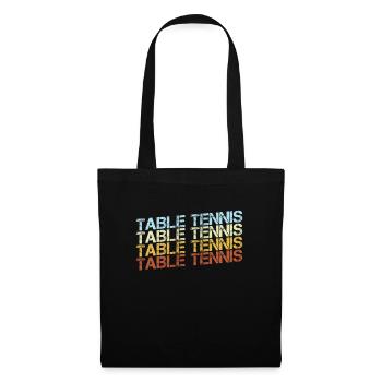 Tennis de Table Rétro - Sac en tissu - noir - Devant