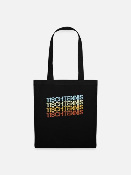 Tischtennis Retro - Stoffbeutel - Schwarz