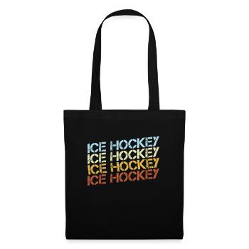 Hockey sur glace Rétro - Sac en tissu - noir - Devant