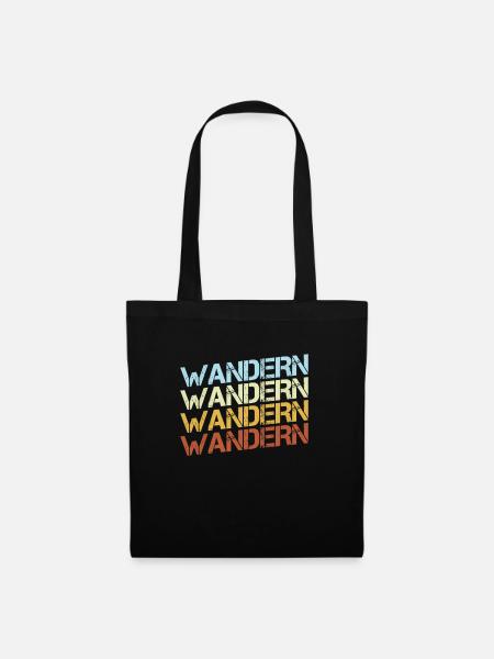 Wandern Retro - Stoffbeutel - Schwarz
