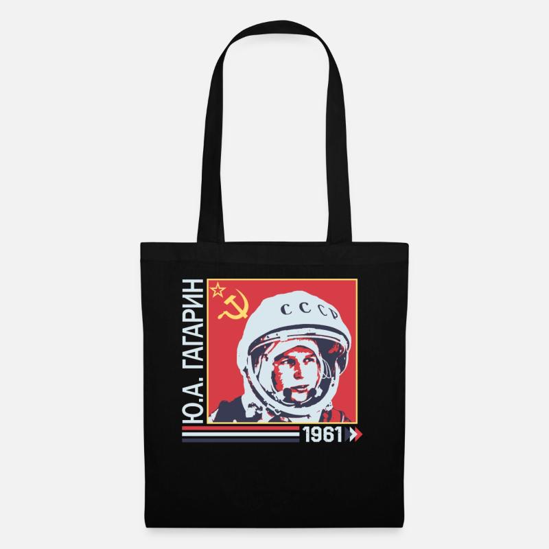 Chemise du programme spatial soviétique, CCCP Youri Gagarine - Sac en tissu - noir