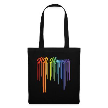Retro HR Manager Rainbow Text - HR Management - Stoffbeutel - Schwarz - Vorne