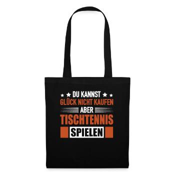 Tischtennisspieler Glück Kaufen Tischtennis - Stoffbeutel - Schwarz - Vorne