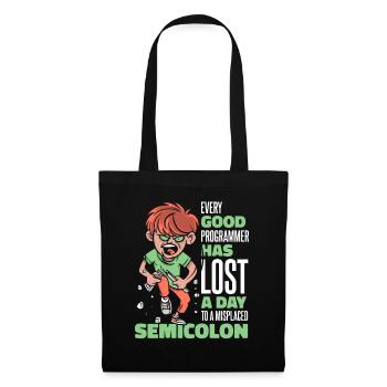 A perdu un jour à cause d’un codeur de points-virgules égaré - Sac en tissu - noir - Devant
