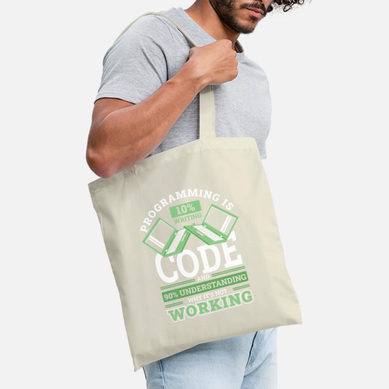 Programming 10% Writing 90% Not Working Coder Tote Bag
