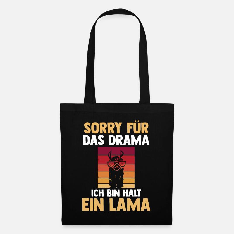 Lama - Stoffbeutel - Schwarz