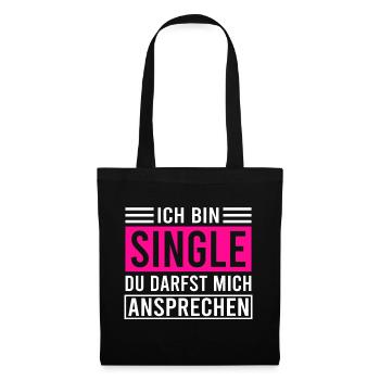 Lustiges Solo Single Frauen Bachelor Junggesellin - Stoffbeutel - Schwarz - Vorne