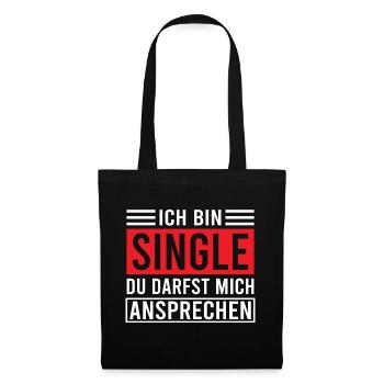 Lustiges Solo Single Frauen Bachelor Junggesellin - Stoffbeutel - Schwarz - Vorne