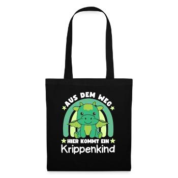 Aus Dem Weg Hier Kommt Ein Krippenkind Drache - Stoffbeutel - Schwarz - Vorne