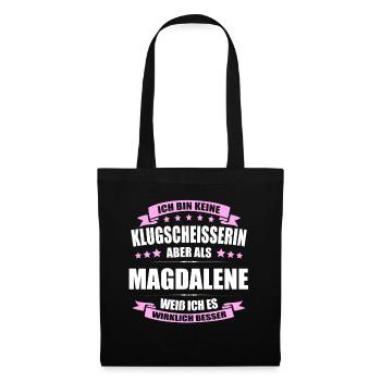 Name Magdalene Vorname Klugscheisserin Namenstag - Stoffbeutel - Schwarz - Vorne