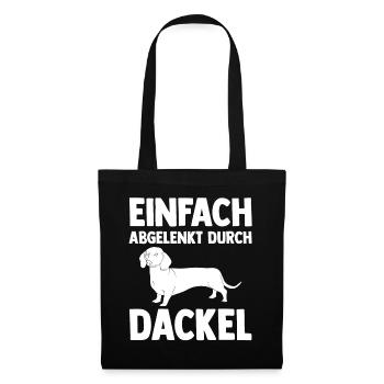 Hund Dackel - Stoffbeutel - Schwarz - Vorne