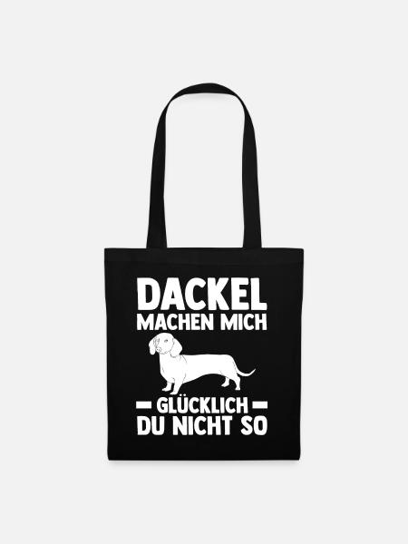Hund Dackel - Stoffbeutel - Schwarz