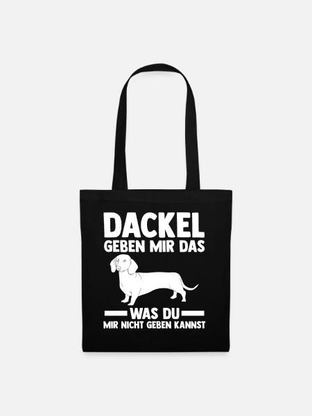 Hund Dackel - Stoffbeutel - Schwarz