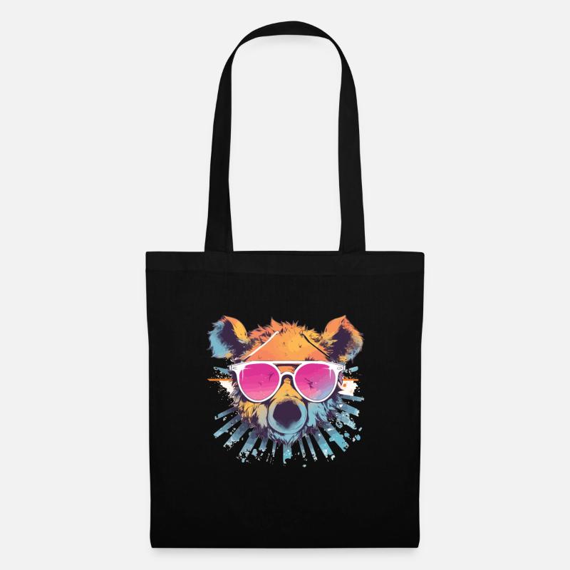 Bär Bär Sonnenbrille Braunbär Waldbewohner - Stoffbeutel - Schwarz