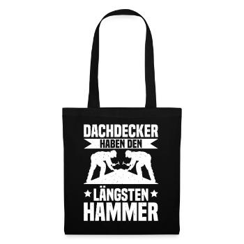 Dachdecker Hammer Dachdeckermeister - Stoffbeutel - Schwarz - Vorne