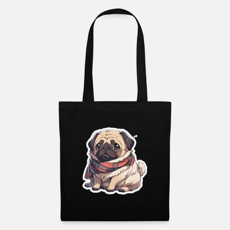 Mops Mops Hund Mops Geschenke Mops Liebhaber - Stoffbeutel - Schwarz