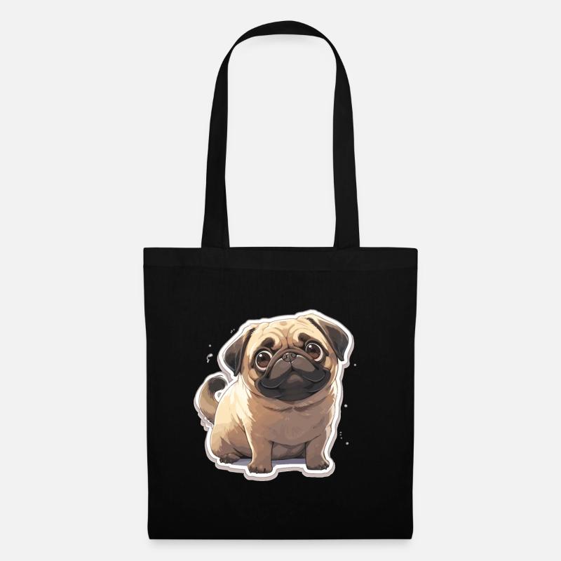 Mops Mops Hund Mops Geschenke Mops Liebhaber - Stoffbeutel - Schwarz