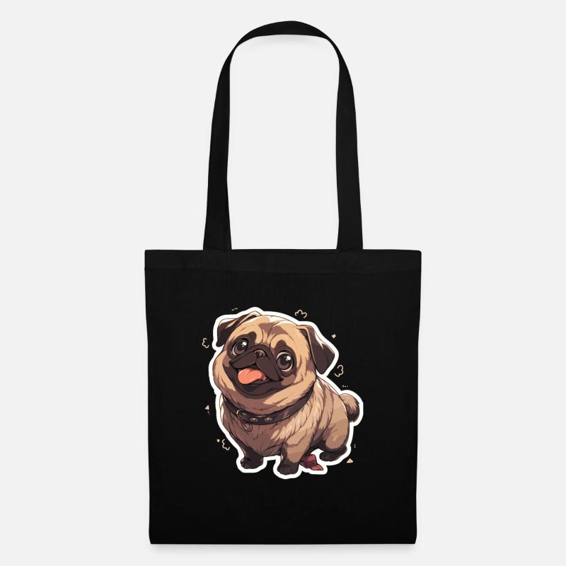 Mops Mops Hund Mops Geschenke Mops Liebhaber - Stoffbeutel - Schwarz