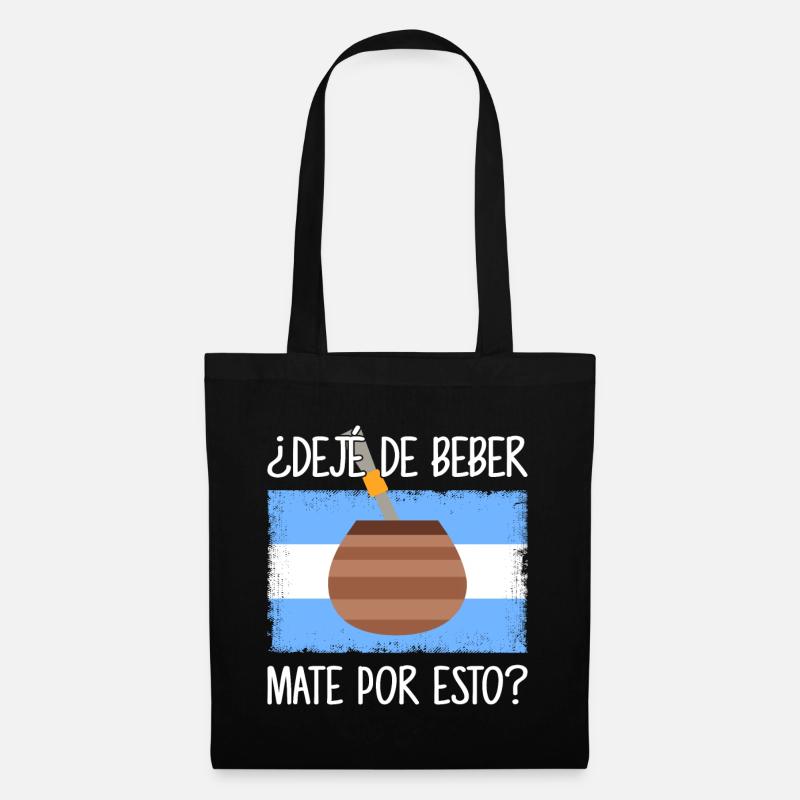 Argentinien-Flagge Argentinischer Yerba Mate Tee - Stoffbeutel - Schwarz