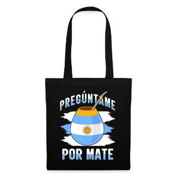 Drapeau de l’Argentine Thé yerba maté argentin - Sac en tissu - noir - Devant