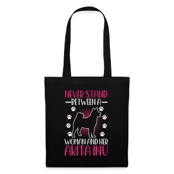 Woman and her Akita Inu Japanese Akita Inu - Tote Bag - black - Front