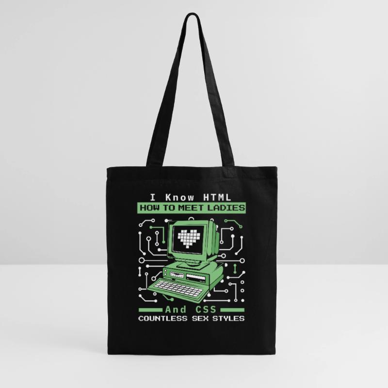 I Know HTML How To Meet Ladies Developer Coder Stoffbeutel