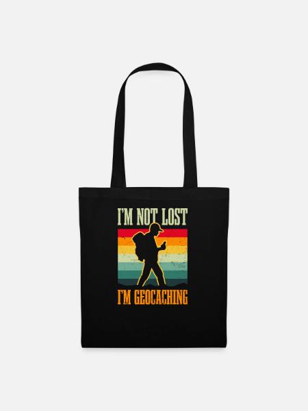 Geocaching nicht verloren Ich bin Geocaching - Stoffbeutel - Schwarz