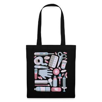 Trousse de premiers soins Doodles Trousse de premiers soins Médecine - Sac en tissu - noir - Devant