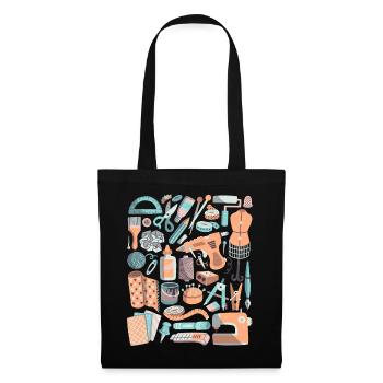 Artisanat DIY Doodle Machine à coudre faite à la main Hobby - Sac en tissu - noir - Devant