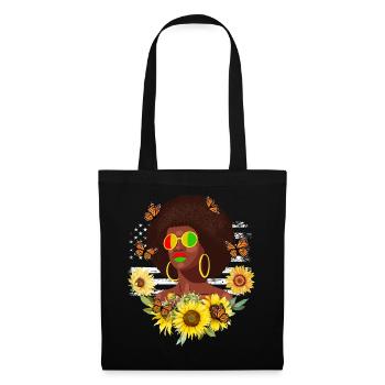 Juneteenth Shirt, Afro African American Women - Tote Bag - black - Front