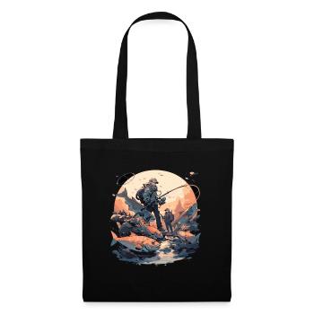 Father and son fishing - Tote Bag - black - Front