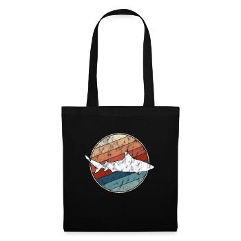 Requin rétro - Sac en tissu - noir - Devant