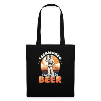 Taekwondo-Kämpfer mit Bier - Stoffbeutel - Schwarz - Vorne