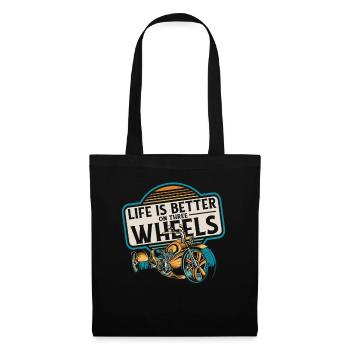 La vie est meilleure sur trois roues à trois roues - Sac en tissu - noir - Devant