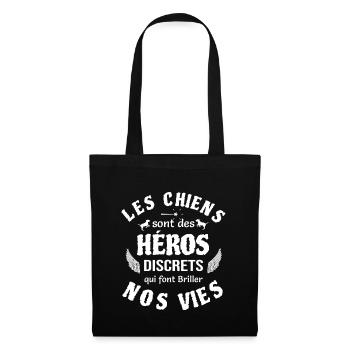Les chiens, des héros qui font briller nos vies - Sac en tissu - noir - Devant
