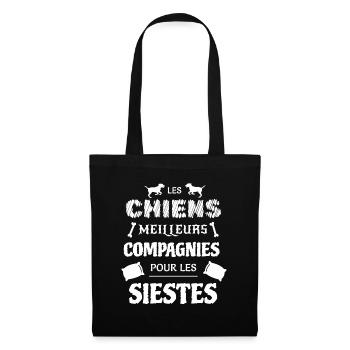 Les chiens meilleurs compagnies pour les siestes - Sac en tissu - noir - Devant