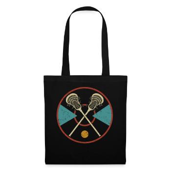 Lacrosse Shirt, Lacrosse Vintage Retro Lacrosse - Tote Bag - black - Front